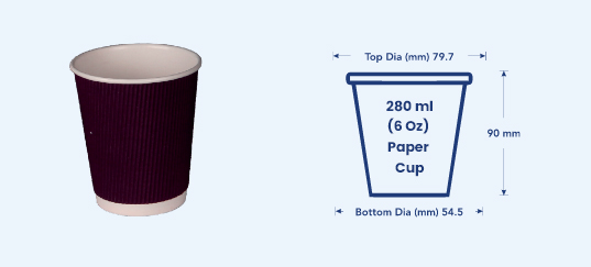 280 ml Paper Cup Manufacturer in India