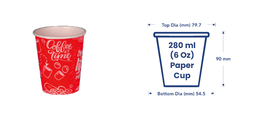 280 ml Paper Cup Manufacturer in Ahmedabad